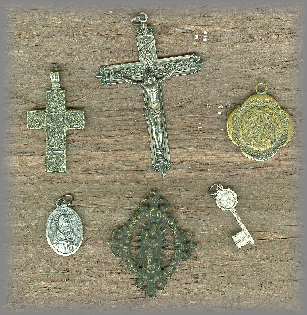 Crucifix Solid Bronze Lace Filigree Vintage Inspired Rosary Parts