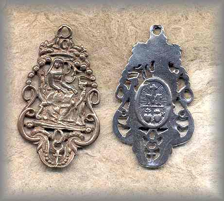 MEDAL: St Anne / Mary Ornate Medal (late 19c)