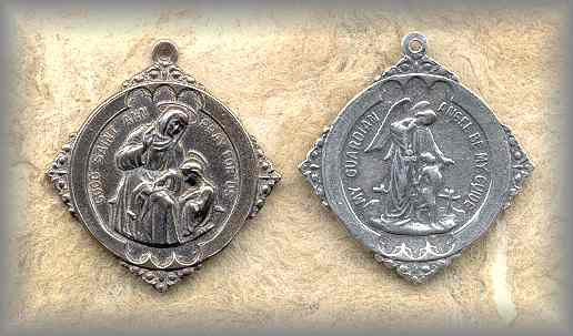 MEDAL: St Anne / Guardian Angel (early 20c)