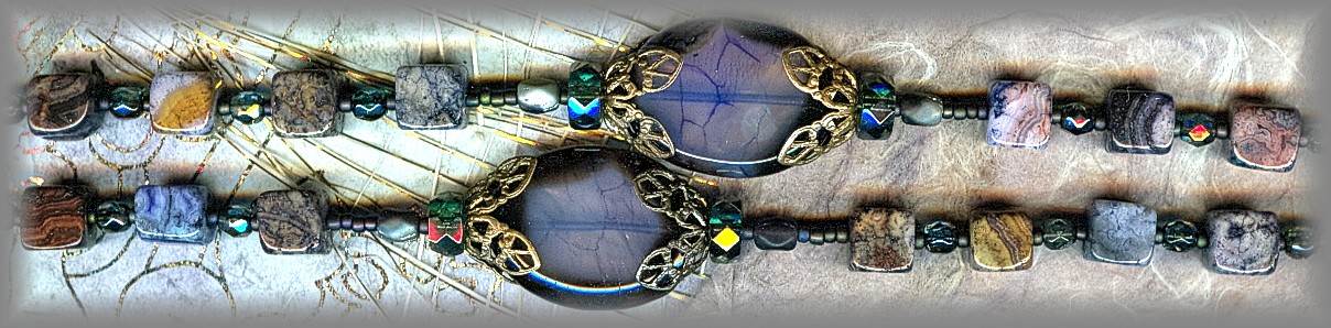 ROSARY: RET.2817 - (Ancinet of Days III) Crazy Lace Agate