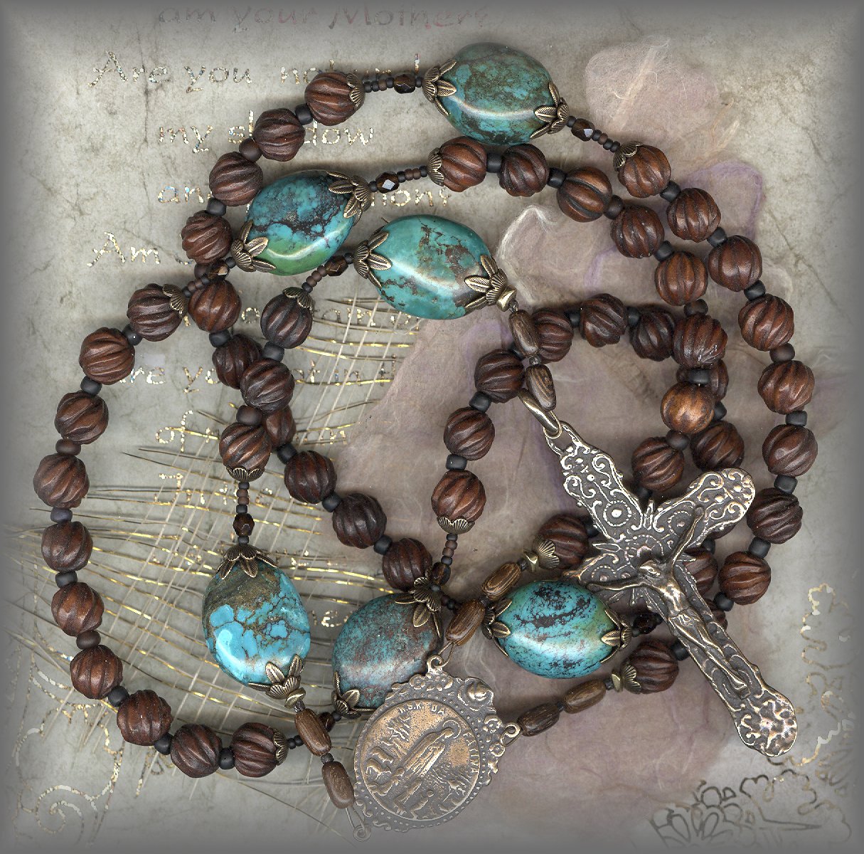 ROSARY BEADS (antique with jet)